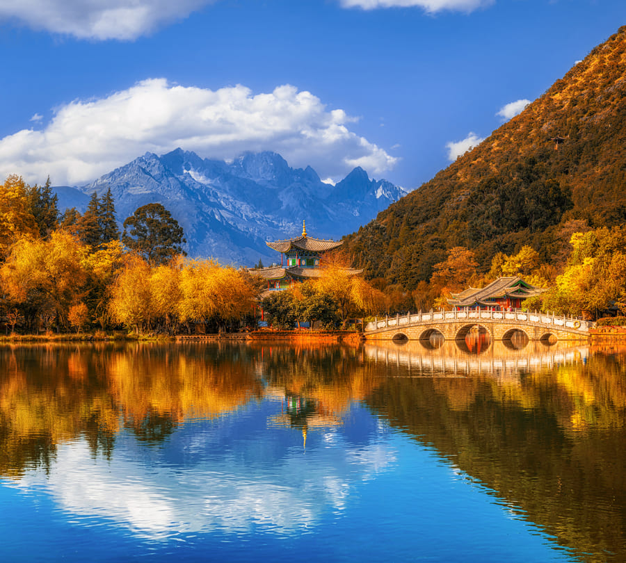 foto de el paisaje yunnan de tarde
